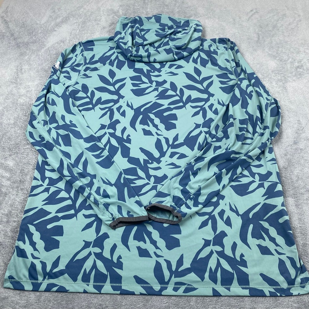 Eddie Bauer Mens L Sun Hoodie Teal Navy Leaf First Ascent FreeShade Gaiter